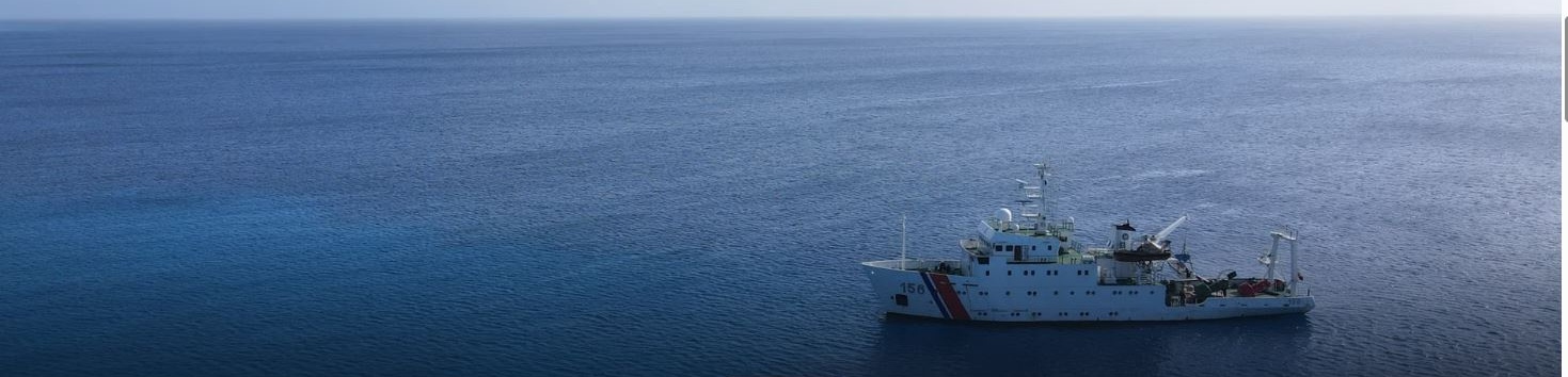 Research vessel on the Pacific Ocean